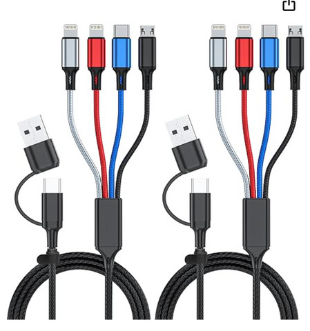 Portable multi-USB charger with various charging cords for convenience