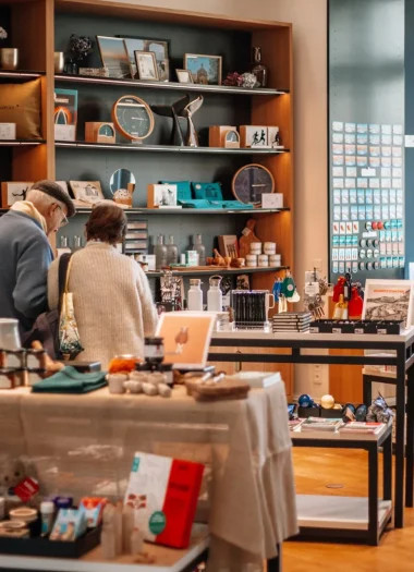 Inside the official Biarritz shop, offering souvenirs and Basque products.