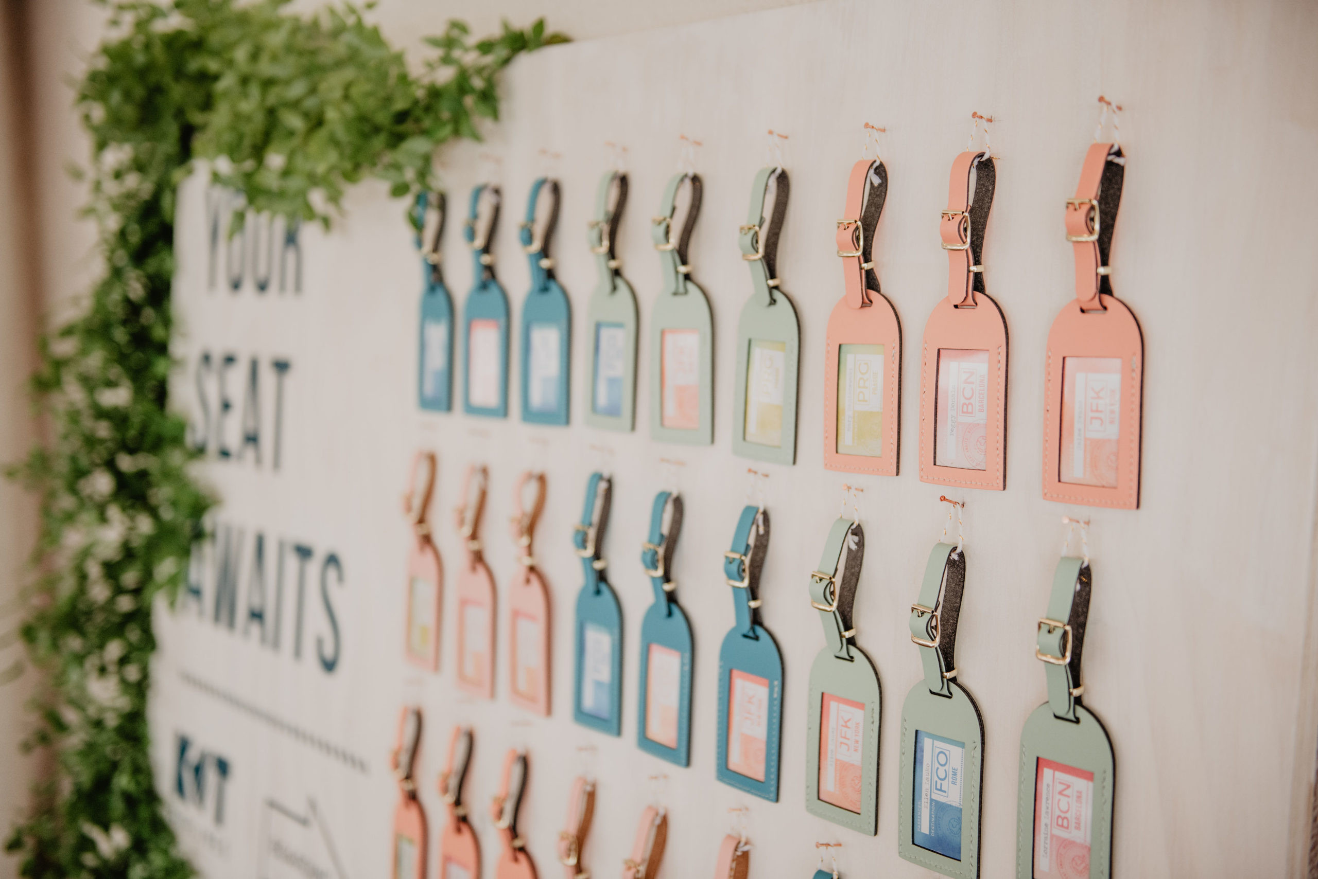 Luggage tag escort cards