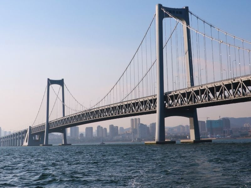 Bridge views in Xinghai Bay in Dalian, China 