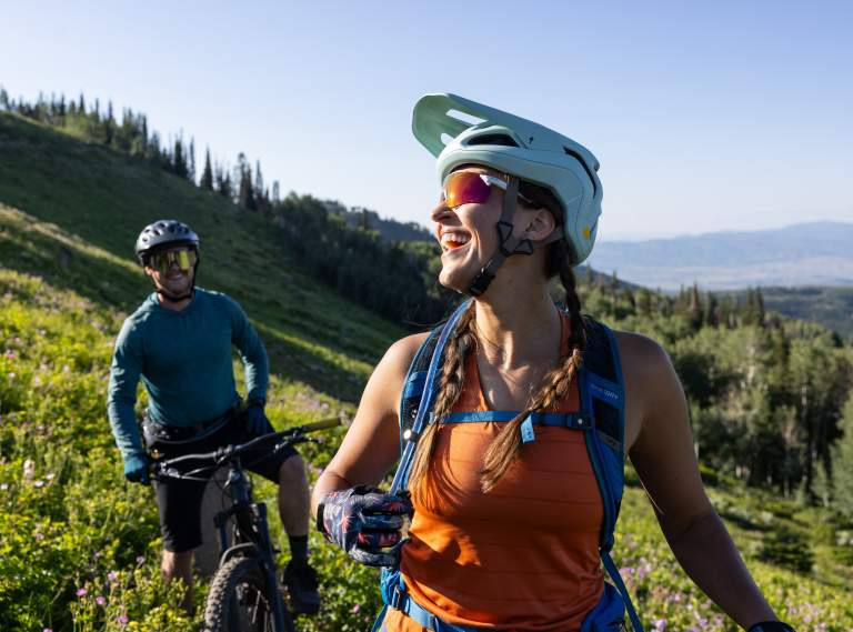 People enjoying summer mountain biking in Park City