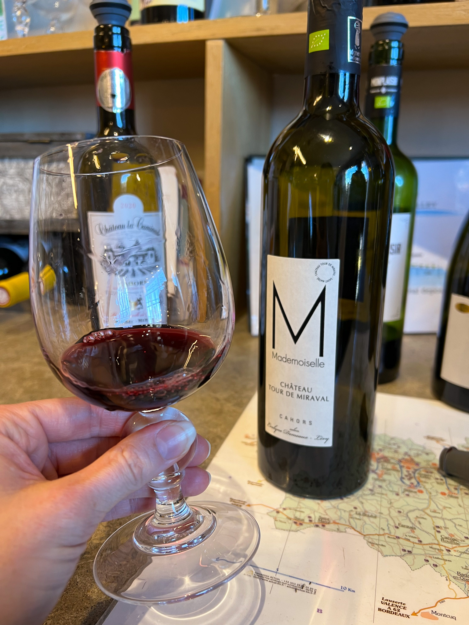 Tasting the Mademoiselle Malbec, a local blend from a female-owned château