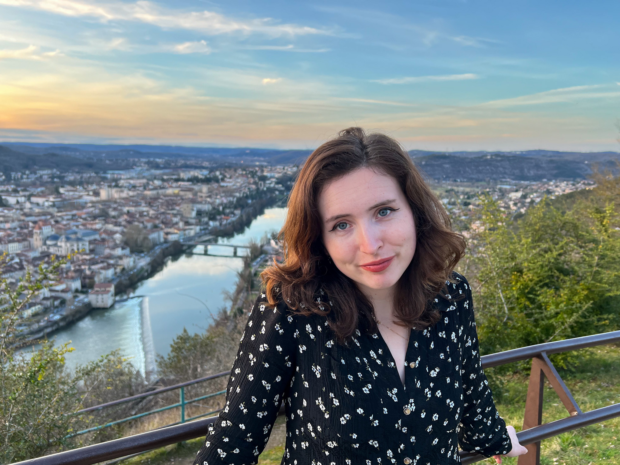 View from Mont Saint-Cyr at Sunset, capturing the golden light over Cahors