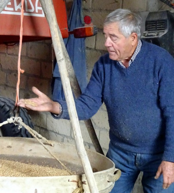 Luciano offering grappa and Vin Santo
