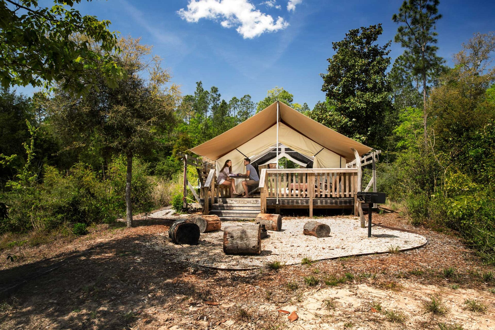 Selection of camping and cabin options available near Navarre Beach, Florida