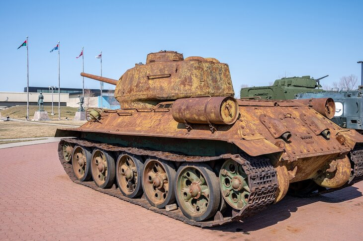 Military tanks on display at The Military Museums