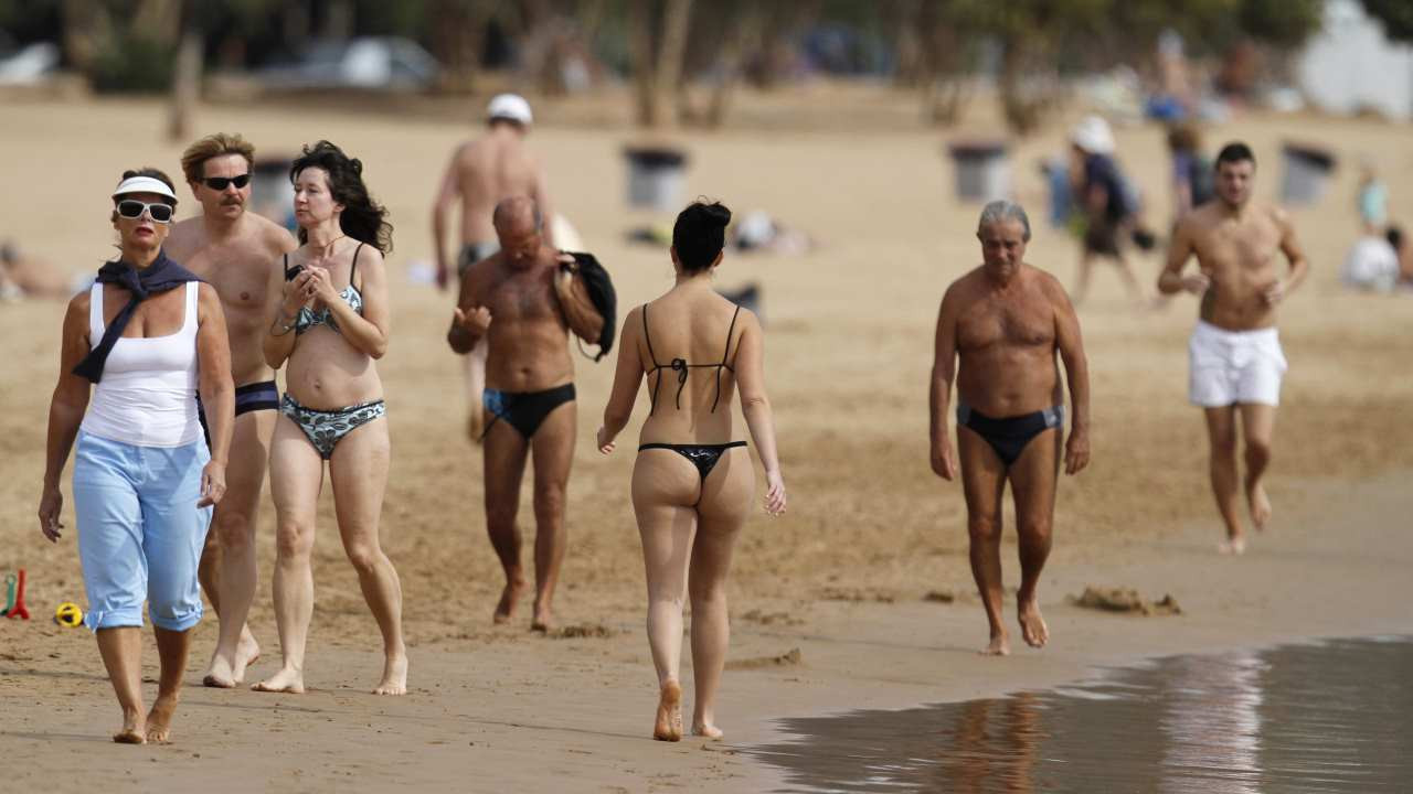 Beach in Canary Islands, Spain, showcasing the country's appeal as a top tourist destination