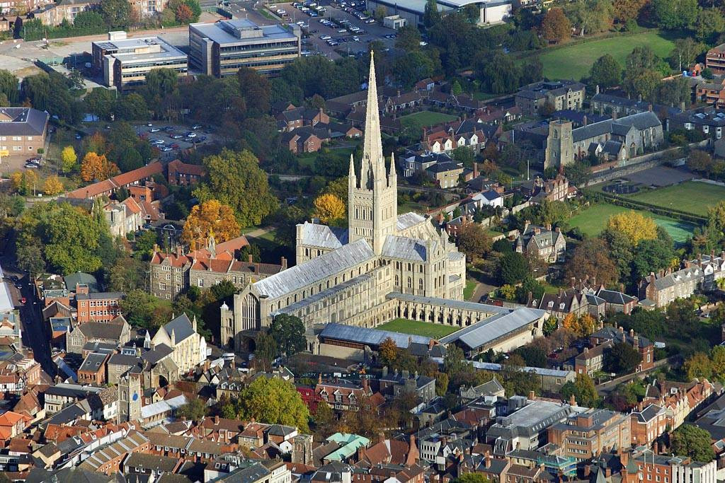 Norwich cathedral aerial