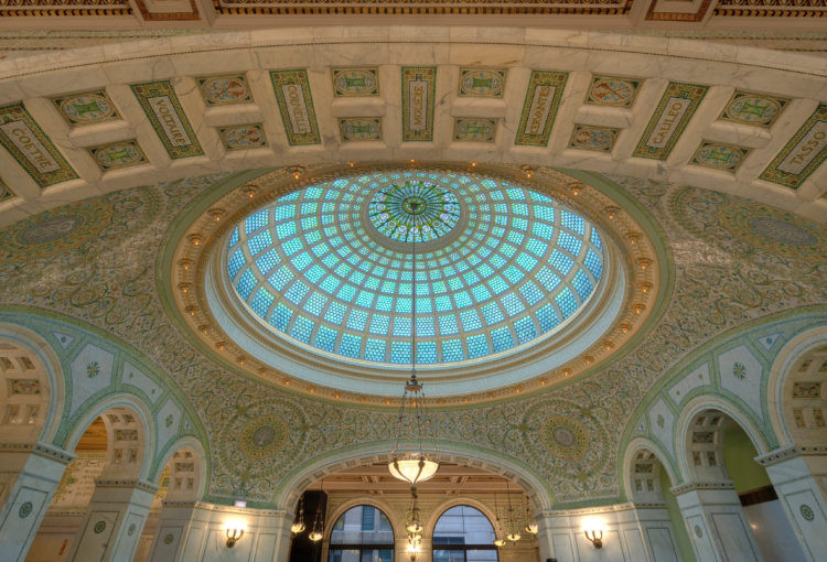 Interior view of the Chicago Cultural Center Dome