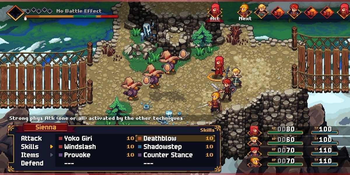 Chained Echoes screenshot depicting turn-based combat.