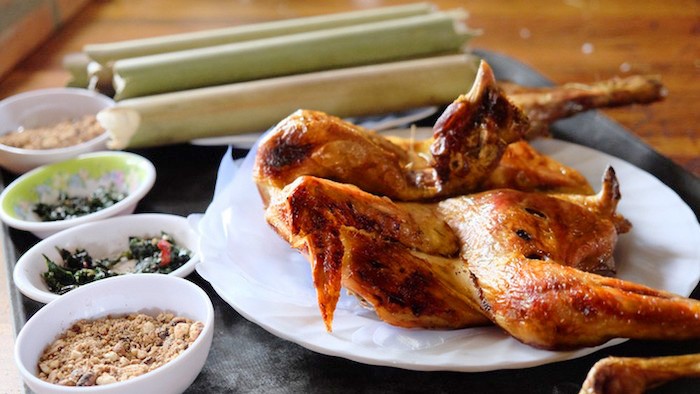 Grilled chicken in Mai Chau Vietnam food