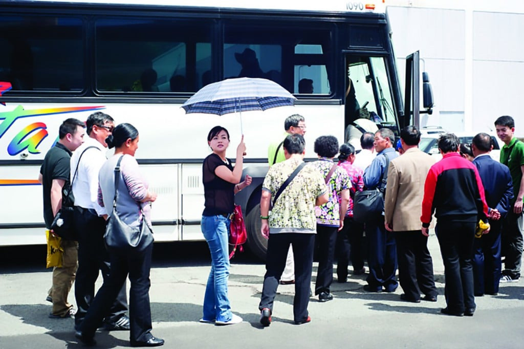 Chinese tourists shopping in Honolulu