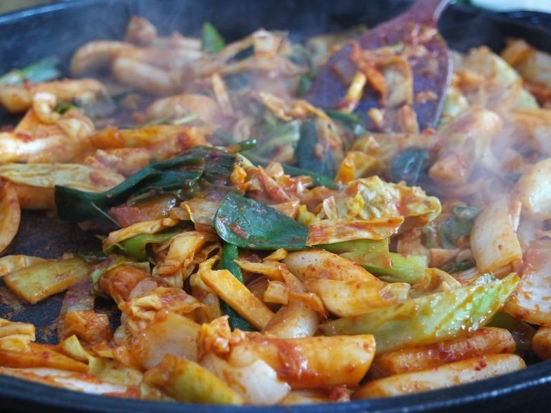 Chuncheon Dakgalbi close up in South Korea