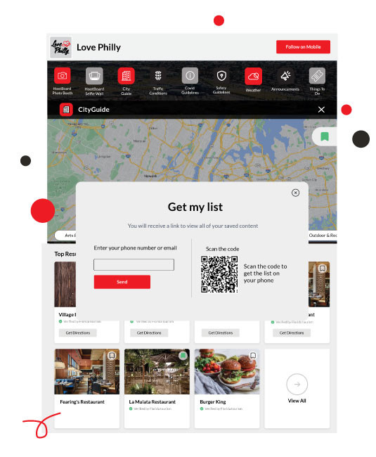 City guid feature for digital signage
