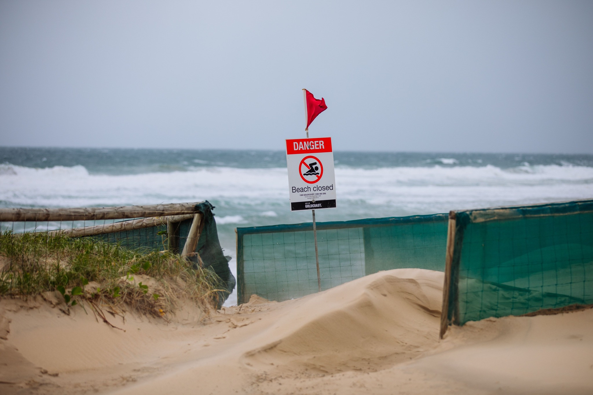 Surfers Paradise beach closed after cyclone