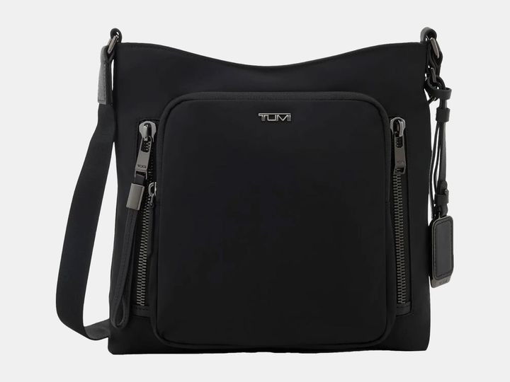 Tumi Tyler crossbody bag in black.