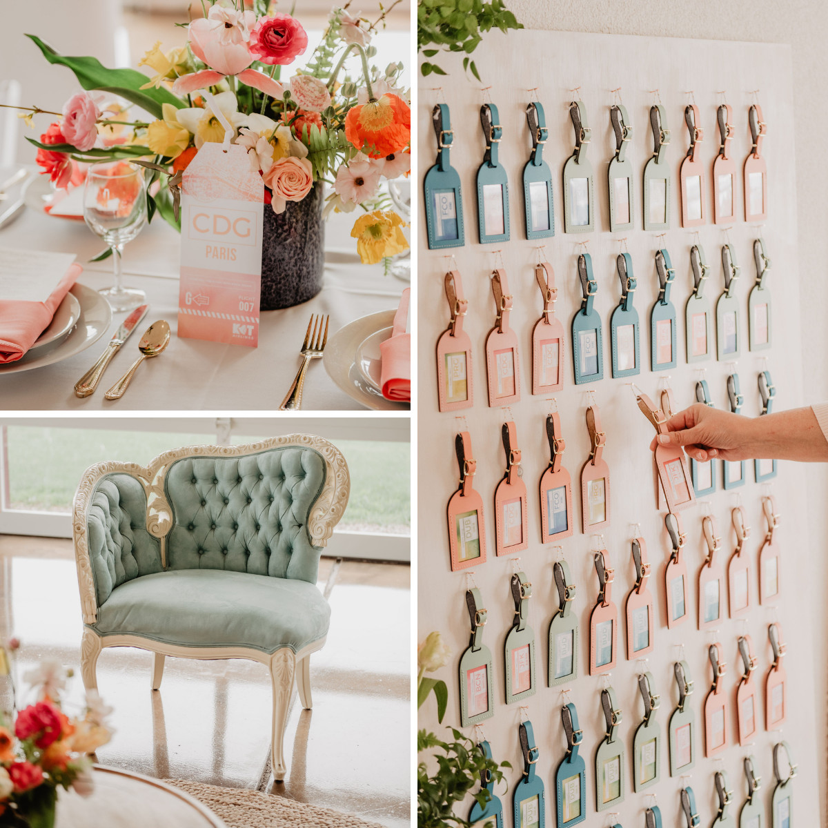 Vintage Suitcases as Travel Theme Bridal Shower Decor