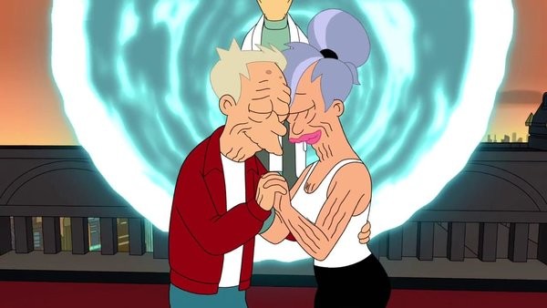 Fry, Bender, and Leela in the future