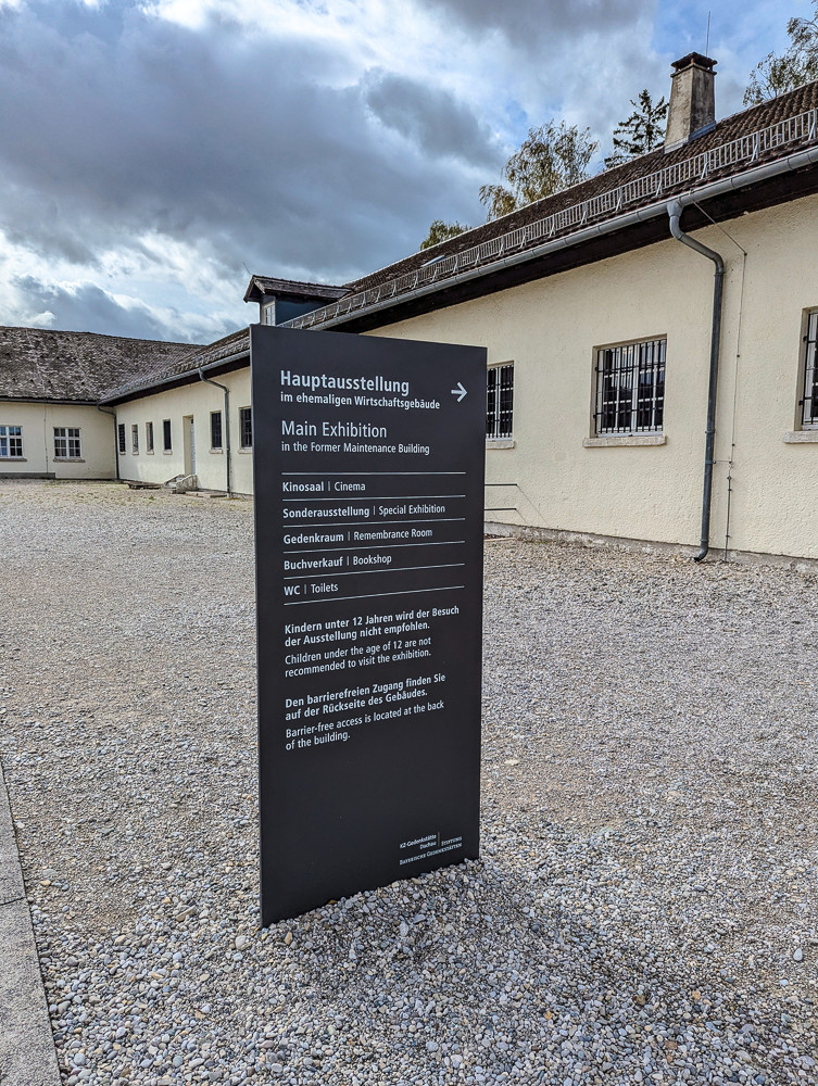 Dachau Concentration Camp Permanent Exhibition Entrance Sign