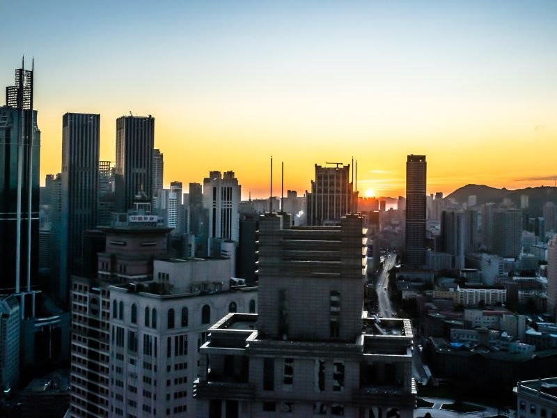 Dalian epic sunrise in China 