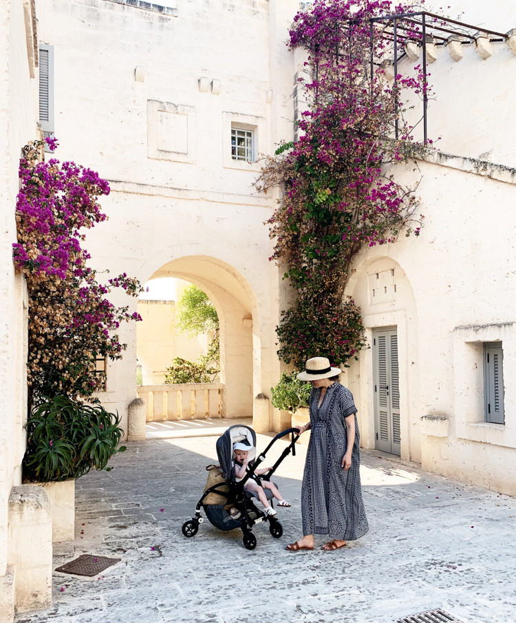 Compact travel stroller folded for easy storage