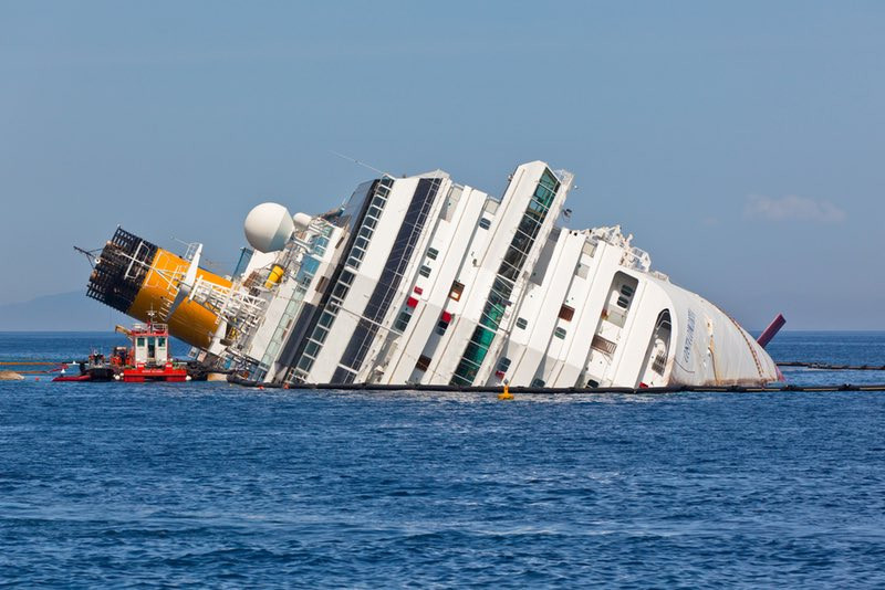 Wreck of Costa Concordia lies near Isola del Giglio, reflecting dark tourism fascination with maritime disasters