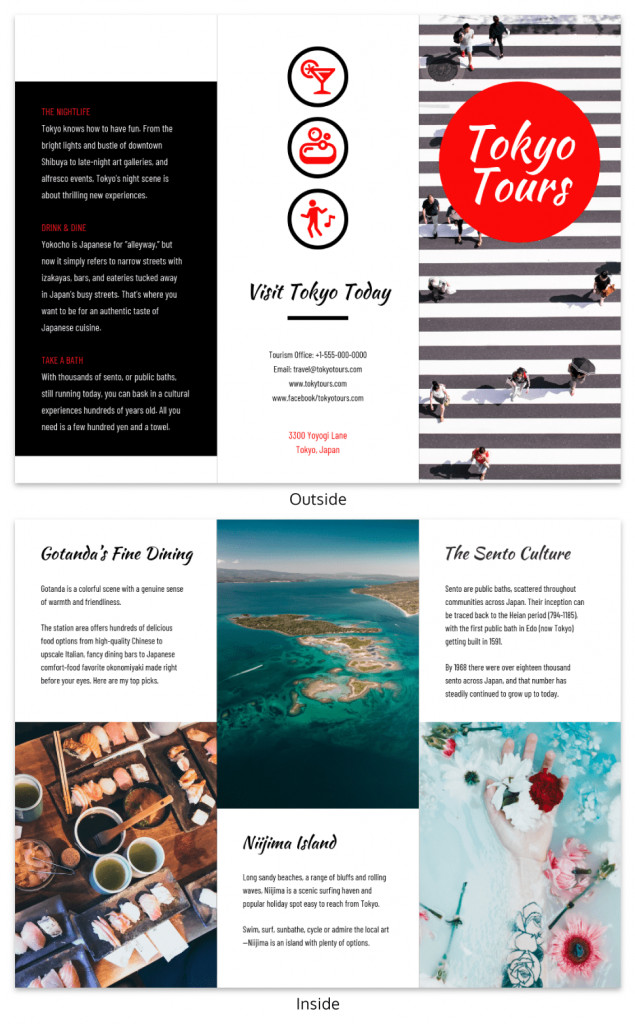 Tokyo Japan Travel Tri Fold Brochure Template