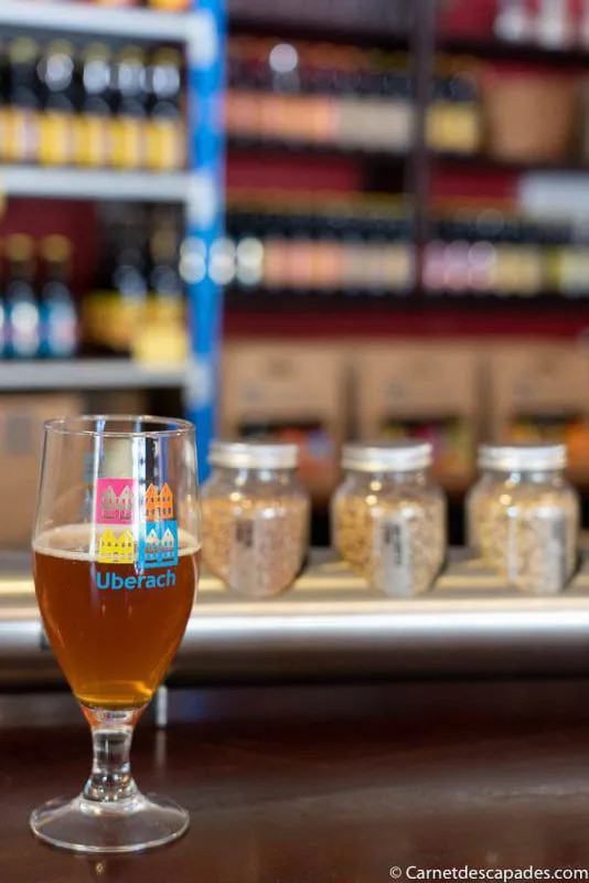 Beer tasting at Uberach brewery in Alsace