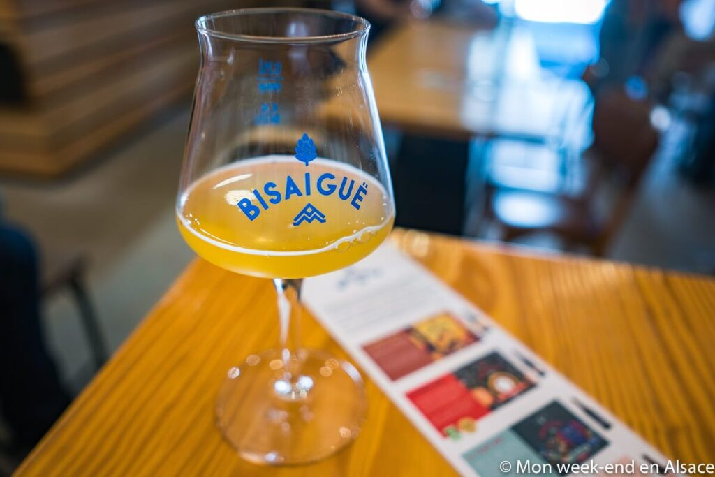 Tasting at Bisaigue brewery in Alsace, France