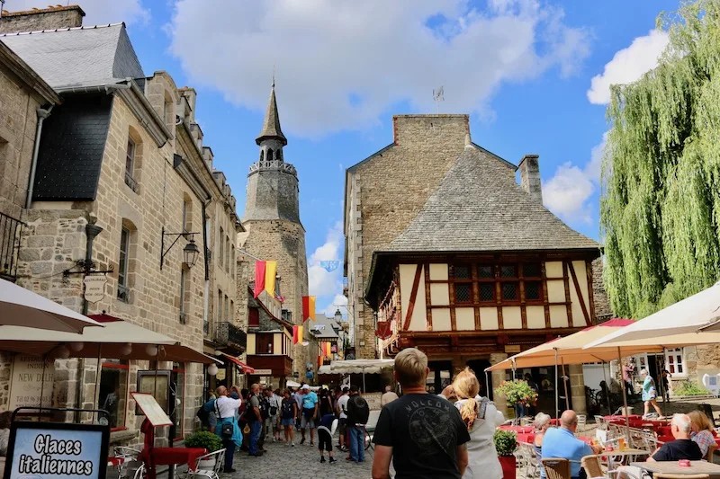 Medieval street view in Dinan France