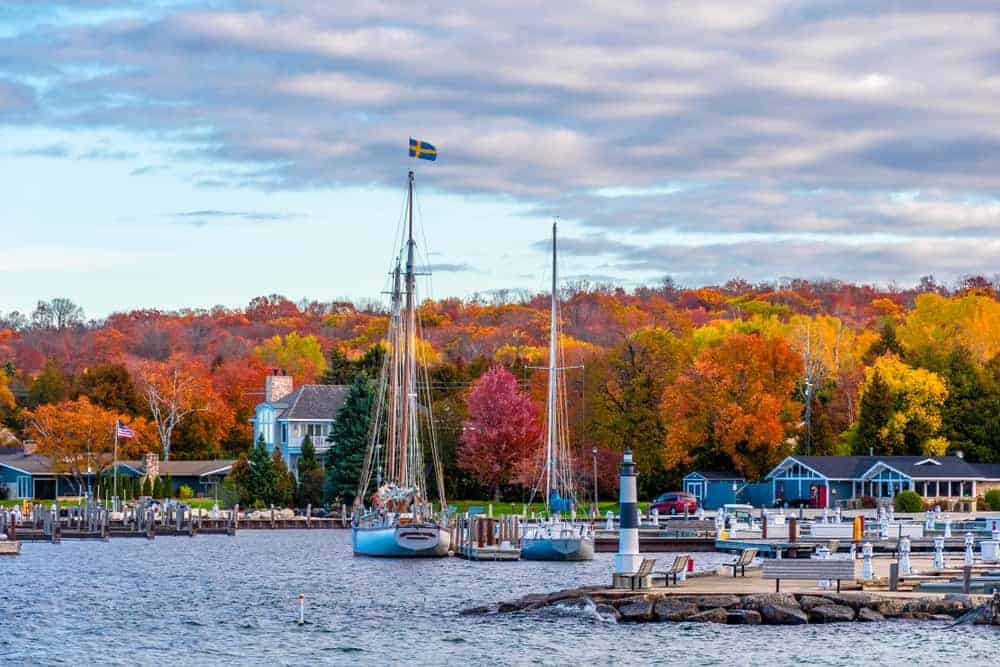 Door County, Wisconsin featuring a charming harbor