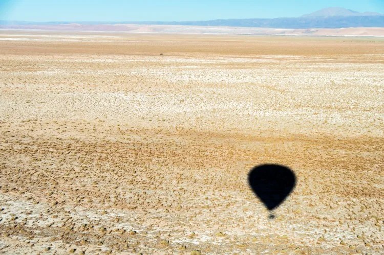 The Salar de Atacama from a hot air balloon