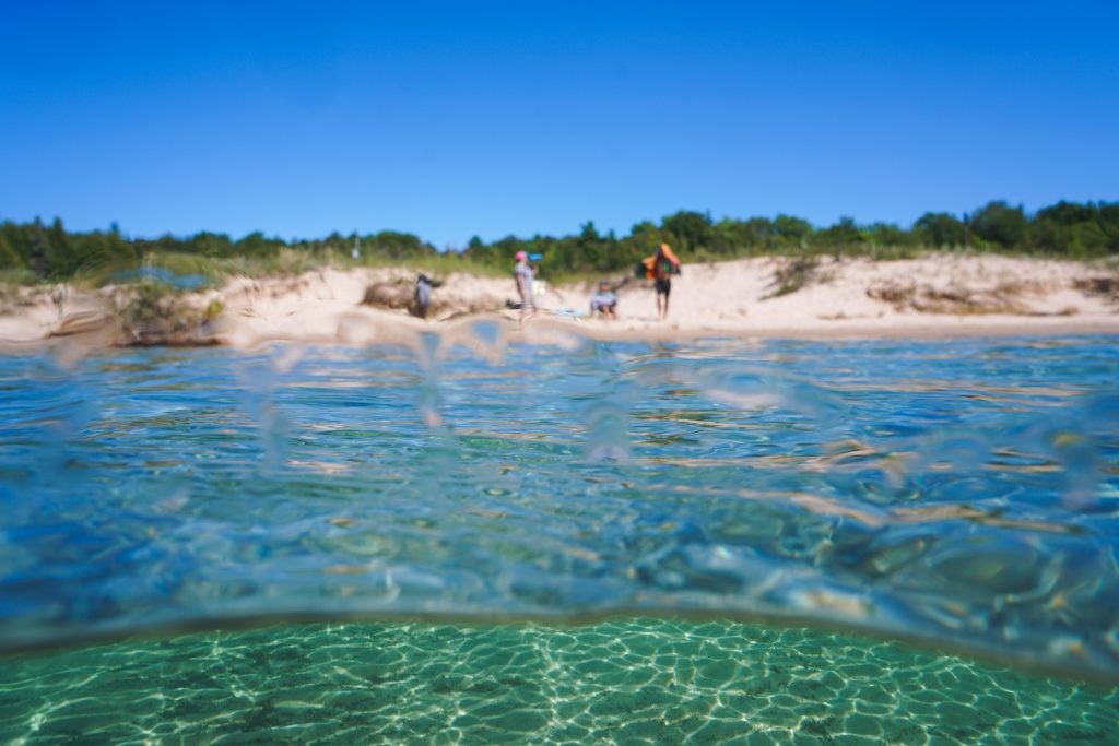 A stunning view of the blue waters and sandy beach on Beaver Island