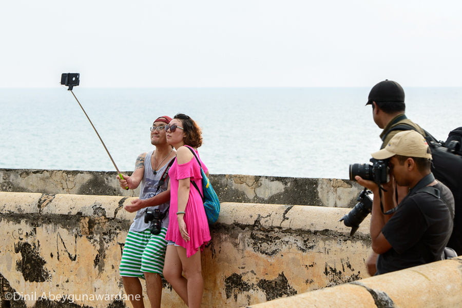 Couple taking a selfie at the Galle Fort