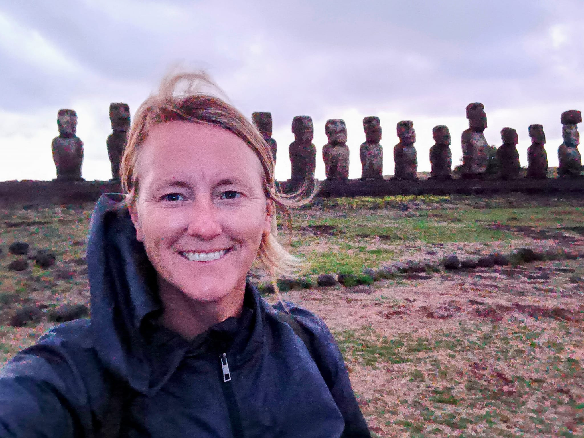 Moai statue at Ahu Tongariki, Easter Island, showcasing the iconic cultural heritage