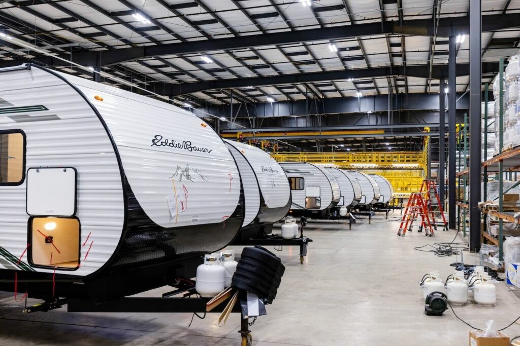 Eddie Bauer units in production facility