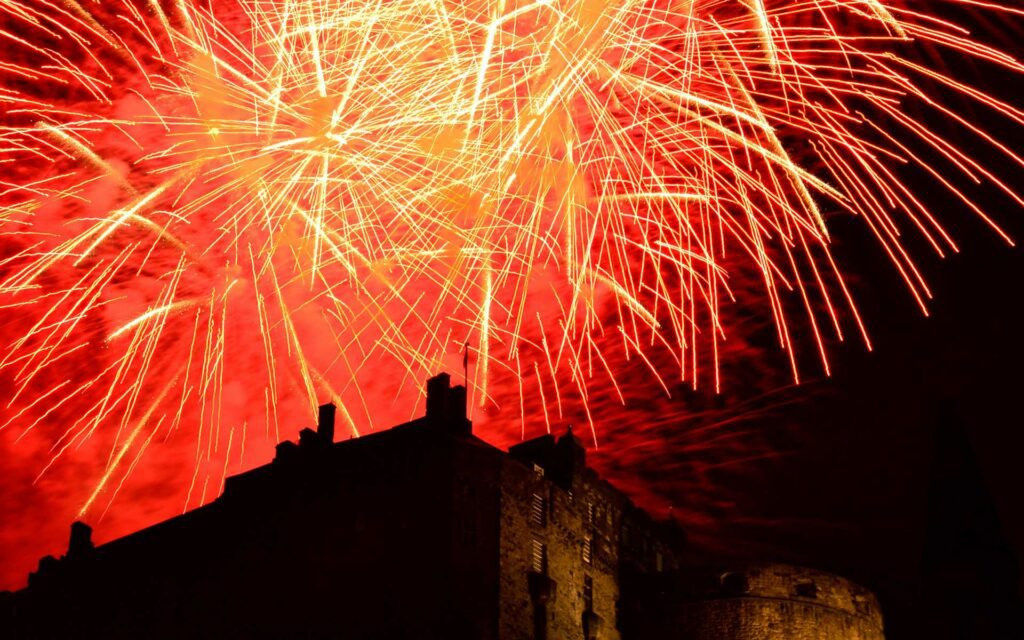 Fireworks over Edinburgh for Hogmanay