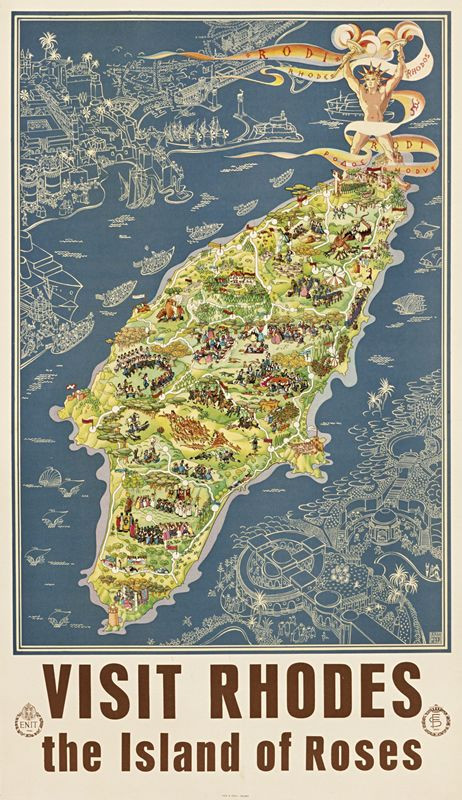 Egon, Huber poster Visit Rhodes The Island of Roses.