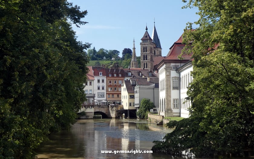 Esslingen and the Neckar river present a picturesque scene.