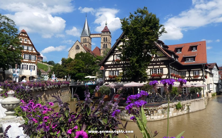Esslingen am Neckar's timber-framed houses present a charming picture.