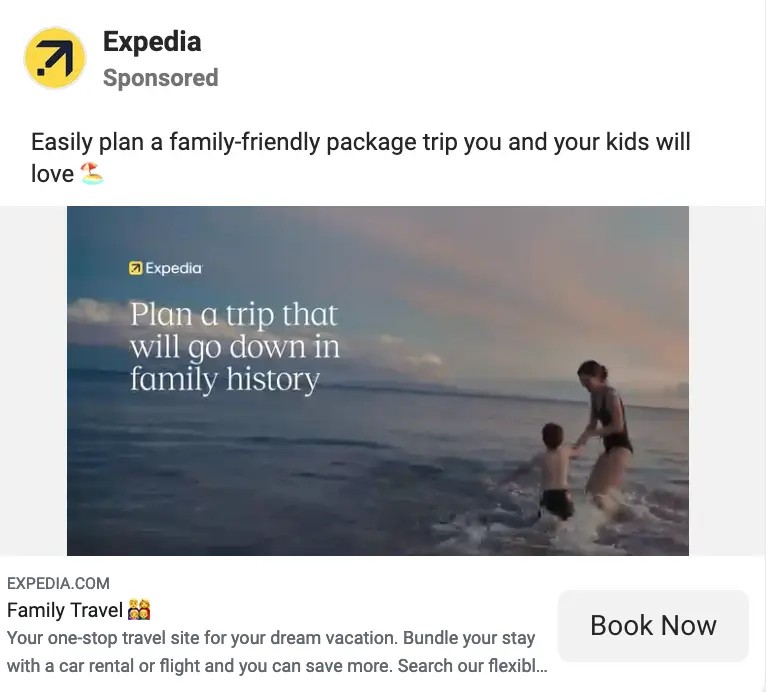 Expedia personalized travel ads