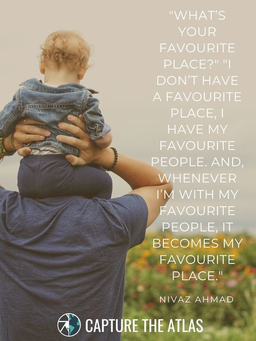 Parents with their child on their back