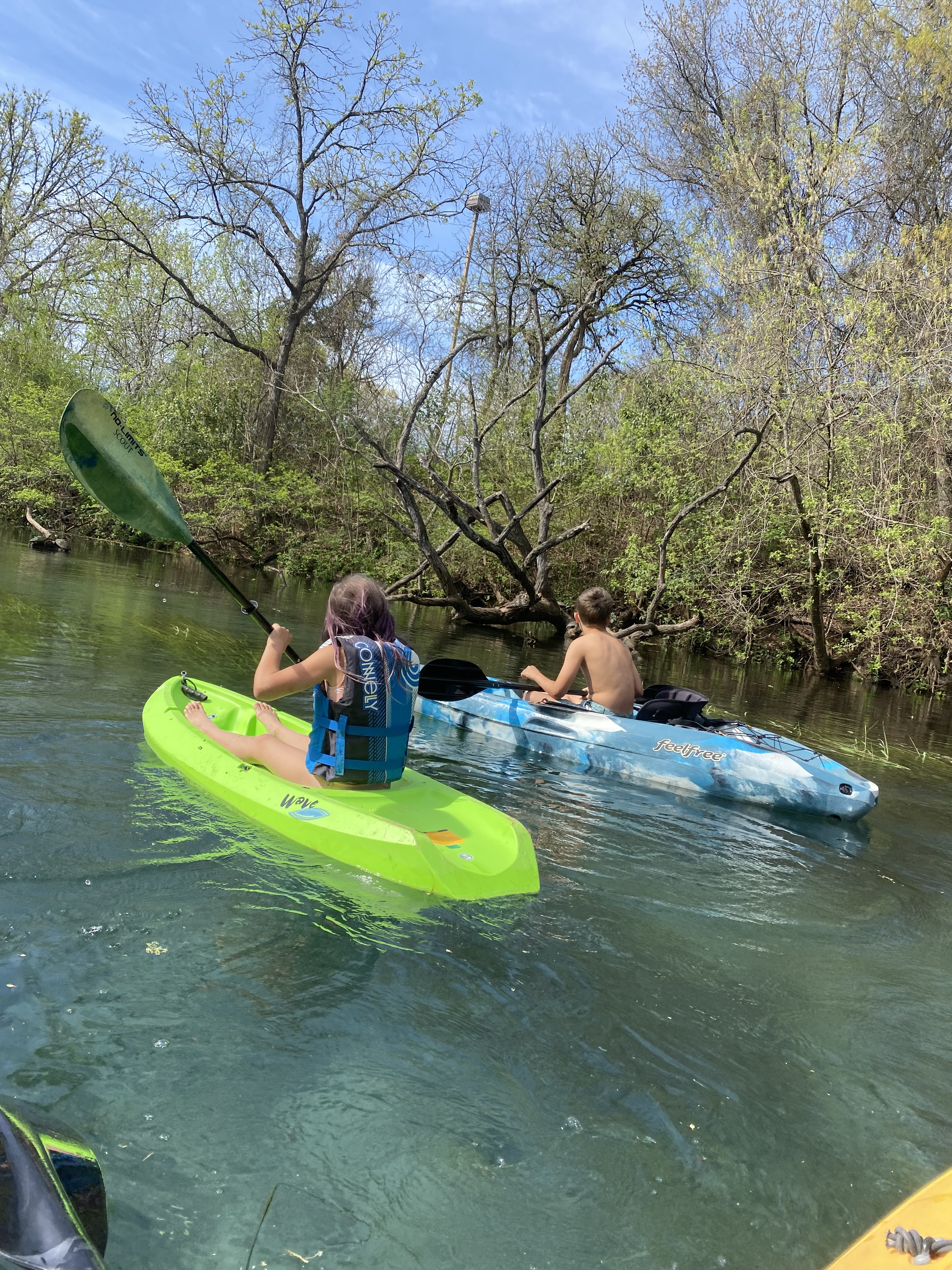 Kayaking is easy to do on your Texas family vacations