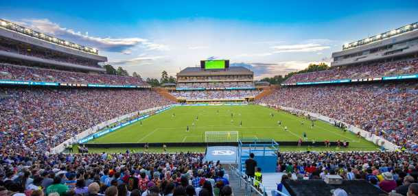 Fans cheer in Kenan Stadium for Wrexham vs Chelsea FC Series Match July 19 2023