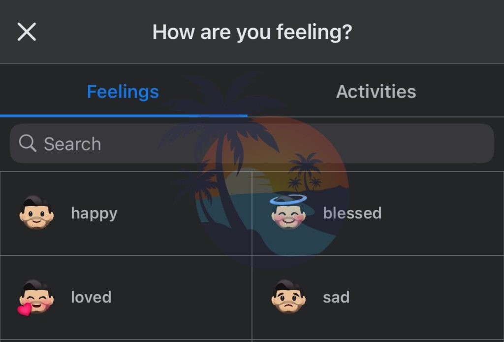 Activities tab on Facebook