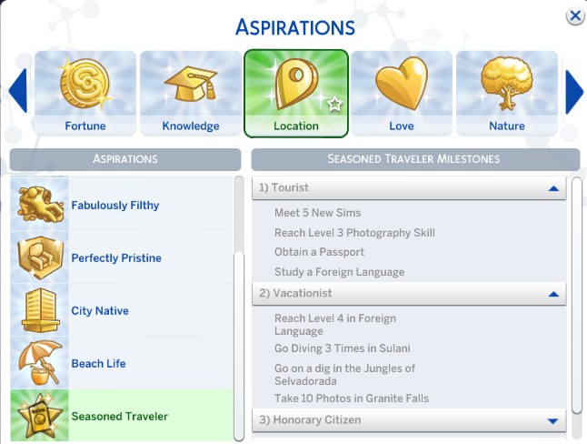 Sims 4 Seasoned Traveller