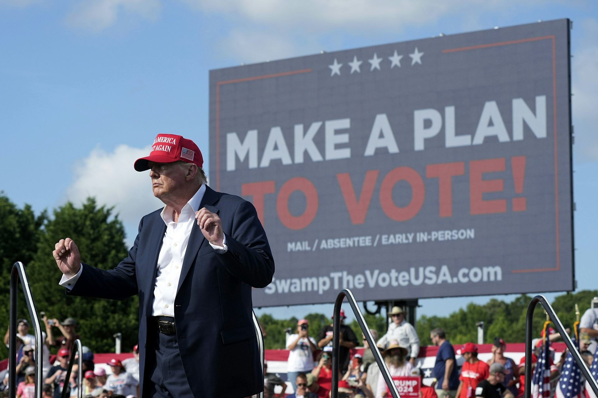 Donald Trump at a campaign rally.