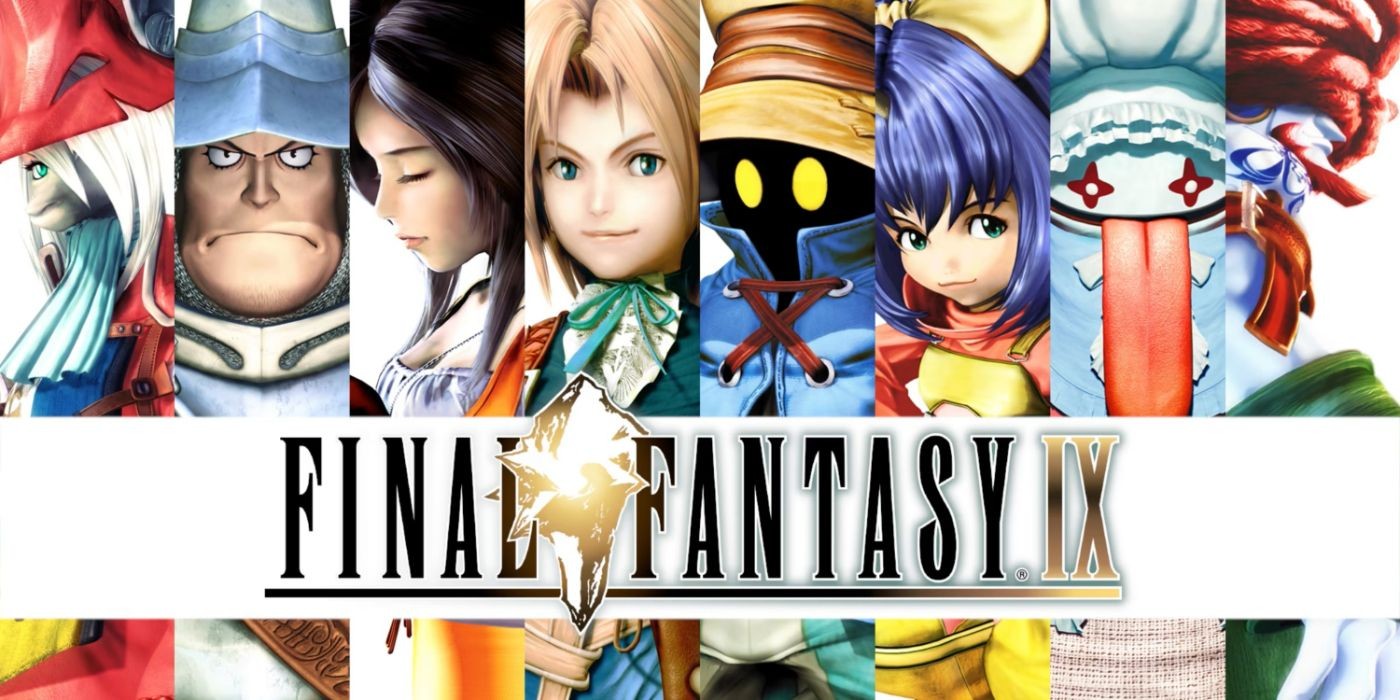 Final Fantasy IX key art featuring the main cast of characters.