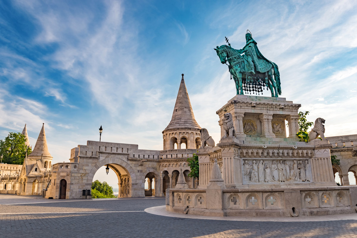 Fisherman Bastion and statue of Stephen I, visit Budapest