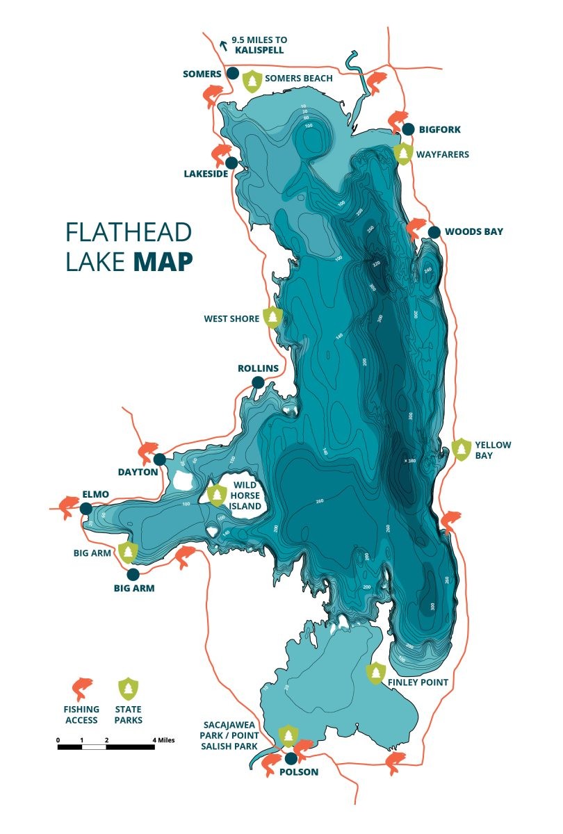 Flathead Lake Map